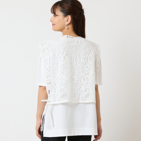 洗える・オケージョン対応・セットアップ可】テーラードジレ｜ジュニアーオンラインショップの通販｜&mall（アンドモール）三井ショッピングパーク公式通販 [ロブジェ] 一部店舗・WEB限定アイテム ラッセルレースジレ