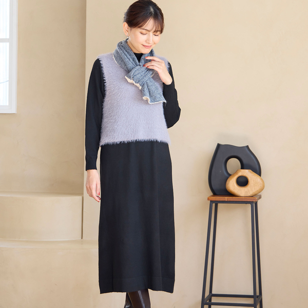 アンサンブルアイテム】ベストつきニットワンピース | レディース