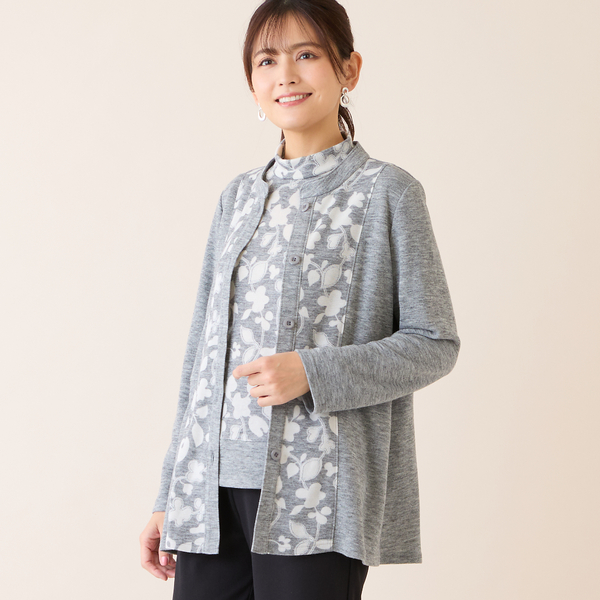 【tttmsw】フラワーカーディガン AURALEE TTT MSW（ティー）の「【TTTMSW/ティー】Flower camo knit polo