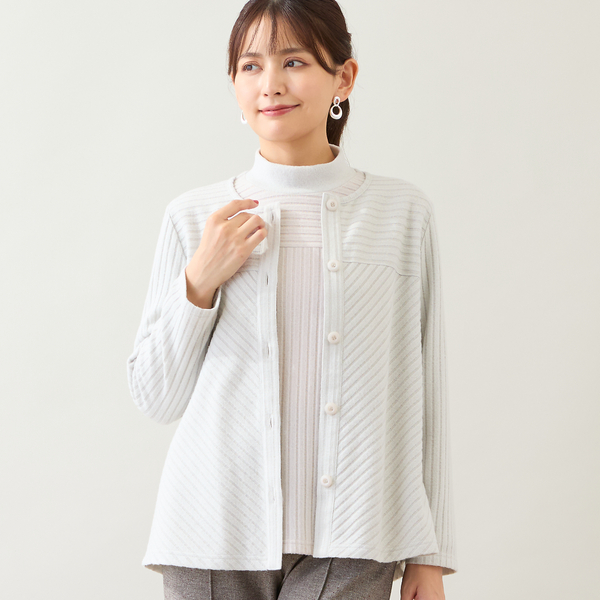 洗える・アンサンブル可】起毛リブカーディガン | レディース