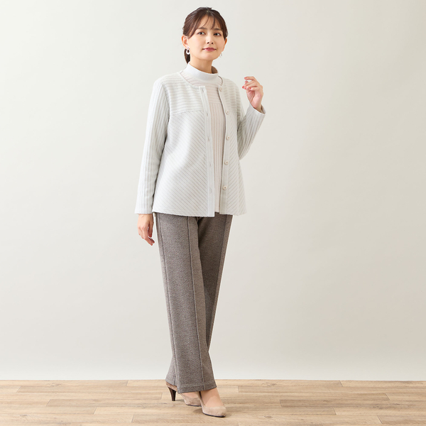 新品・タグ付き ブルマリン アンゴラウール リブカーディガン ふんわりやわらか 洗える・アンサンブル可】起毛リブカーディガン | レディース