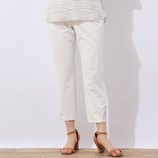 洗える・接触冷感・日本製・S～LLサイズ】裾レースクロップド