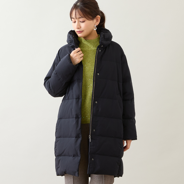 yonfa コクーンダウンコート　Sサイズ 2wayでお楽しみいただけるダウン。 斜め45度からのコクーンフォルム