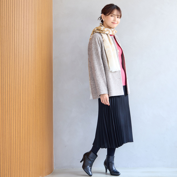 【セットアップ】パーリーゲイツ　スライバーニット　フーディジャケット　スカート エアフィール×DIAPLEX フルジップアップニットジャケット