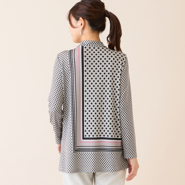 洗える・日本製】ドットパネル柄チュニック | レディースファッション