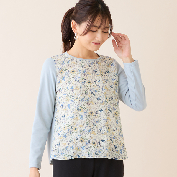 AP&BABY カットソー 2枚セット 洗える・アンサンブル可・日本製】ボタニカル柄カットソー