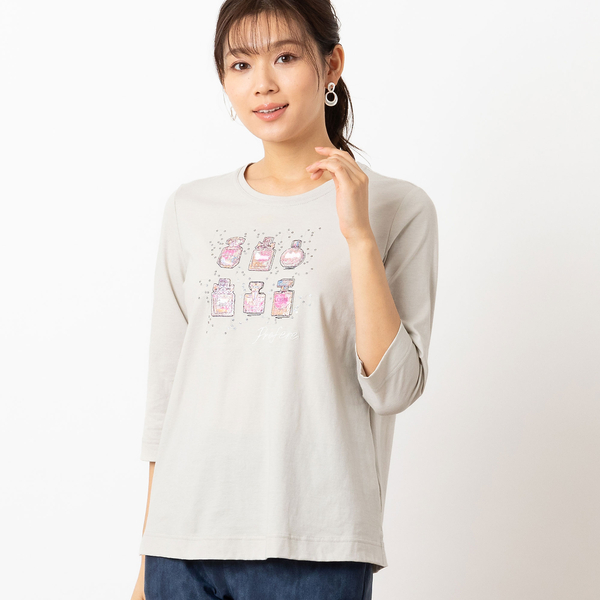 【洗える・日本製】パフューム刺繍 カットソー 洗える・日本製】パフューム刺繍 カットソー | レディース