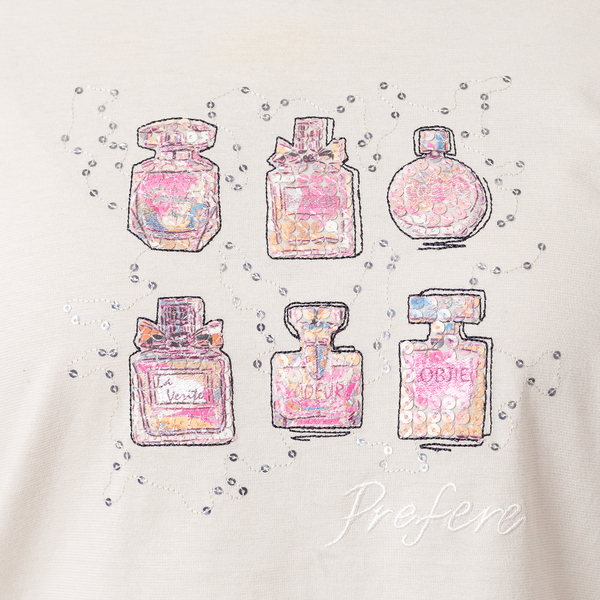 【洗える・日本製】パフューム刺繍 カットソー 洗える・日本製】パフューム刺繍 カットソー | レディース