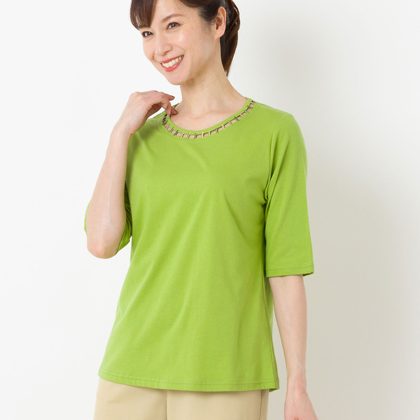 ハシゴ刺繍 コットンTシャツ | レディースファッション【JUNIOR Online ...