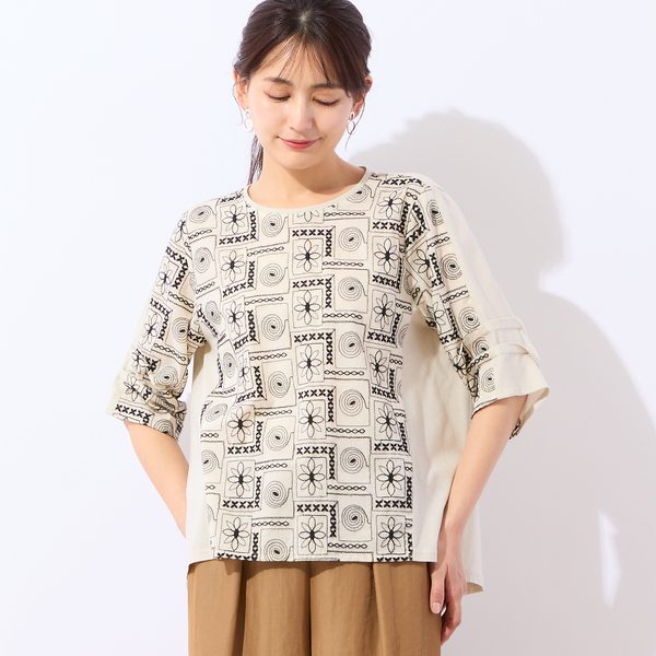 洗える・日本製】フロント刺繍入りプルオーバー | レディース