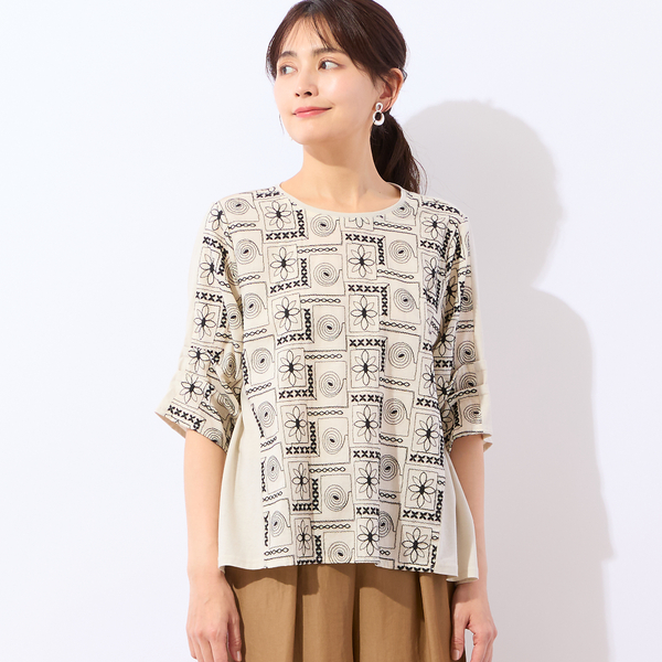 洗える・日本製】フロント刺繍入りプルオーバー | レディース