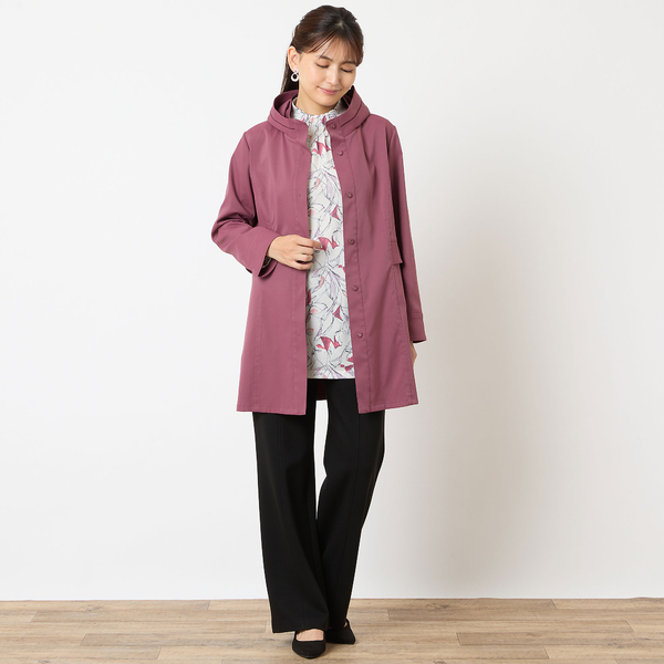 洗える・日本製】襟ピンタック 花柄チュニック | レディース