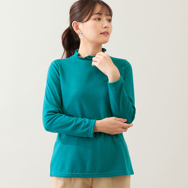 洗える・日本製】フリル襟カットソー | レディースファッション