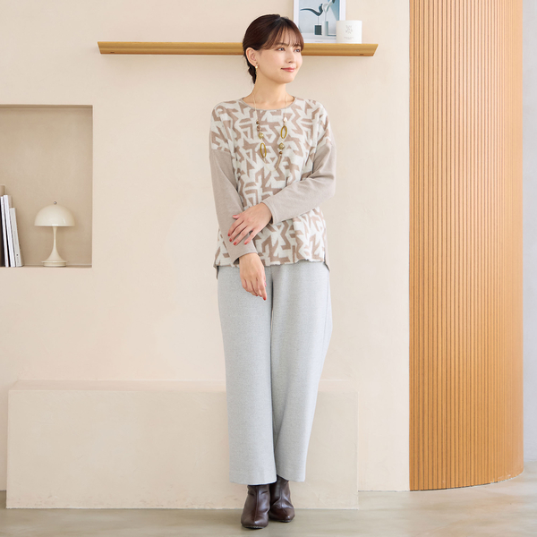 ロブジェ（LOBJIE）/【洗える・日本製】パイルジャカードプルオーバー 洗える・日本製】パイルジャカードプルオーバー | レディース