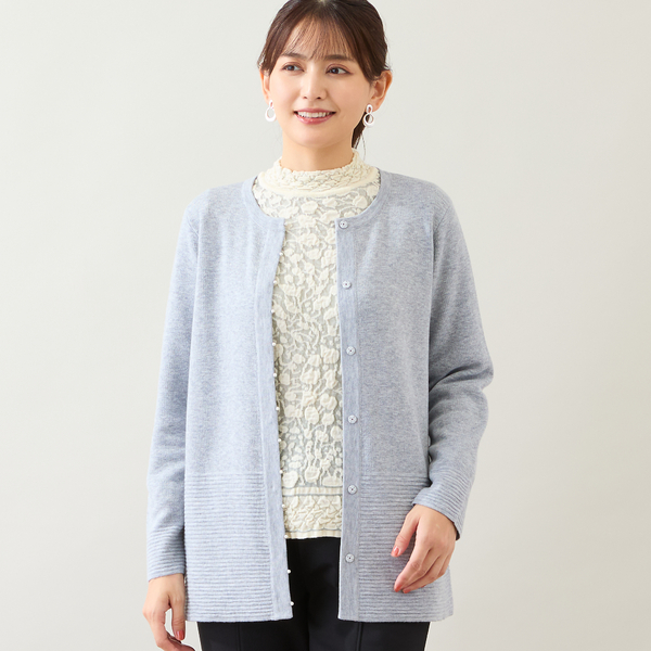 パールモチーフつきニットカーディガン | レディースファッション