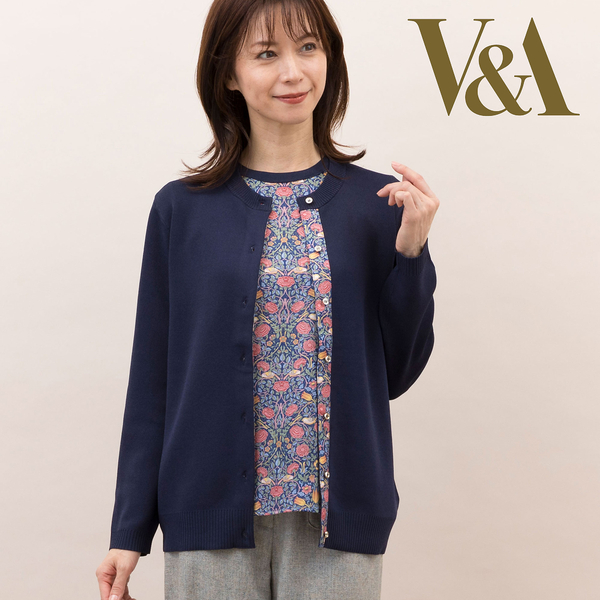 V&A Roseクルーネックカーディガン〔アンサンブル対応〕 | レディース