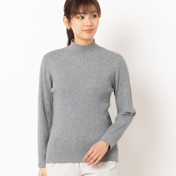 アンサンブル可】ハイネックリブ編みセーター | レディース