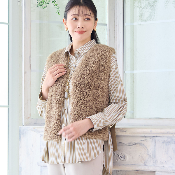ふわふわフェイクファーベスト | レディースファッション【JUNIOR