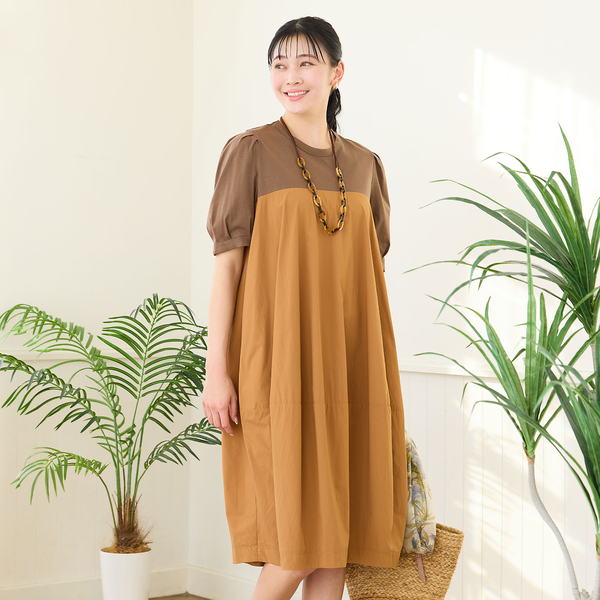 洗える・L～3Lサイズ】コクーンワンピース | レディースファッション