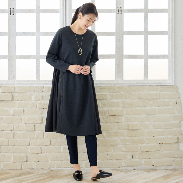 洗える・3L/4Lサイズあり】タフタドッキングワンピース | レディース