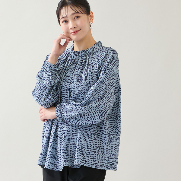 洗える】ドット柄ギャザーブラウス | レディースファッション【JUNIOR