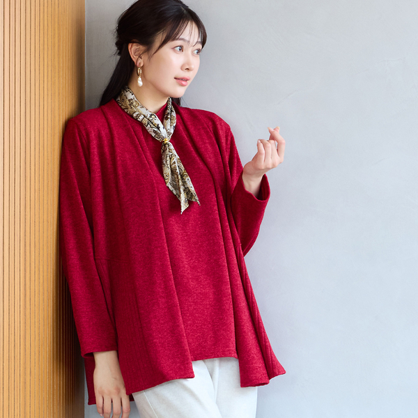 洗える・アンサンブル可・日本製・L～4Lサイズ】着流しカーディガン