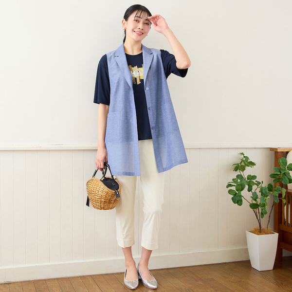 洗える・接触冷感・L～4Lサイズ】クールタッチクロップドパンツ