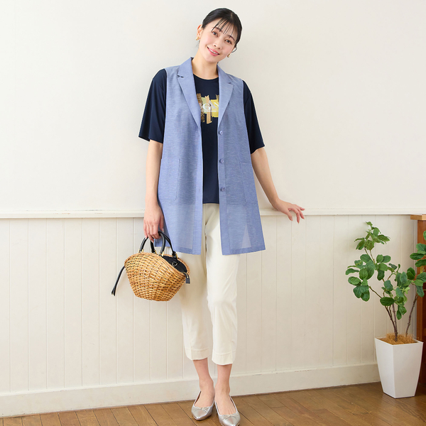洗える・接触冷感・L～4Lサイズ】クールタッチクロップドパンツ