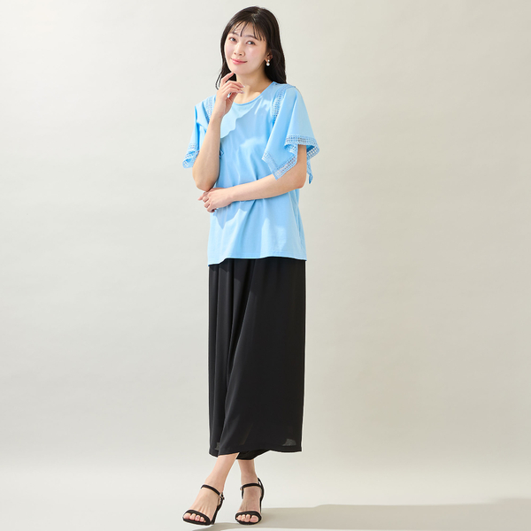 洗える・3Lサイズあり】ドライジョーゼットフレアパンツ | レディース