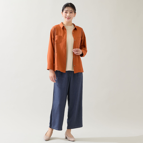 洗える・3L/4Lサイズあり】サイドラインデニムパンツ | レディース