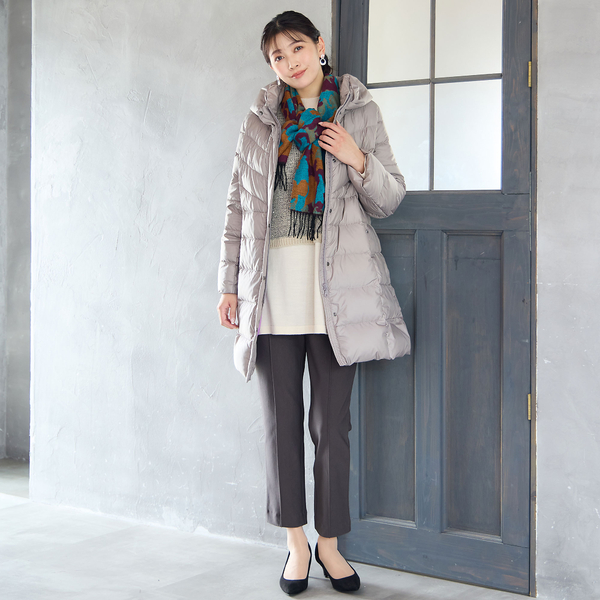 人気アイテム・3L/4Lサイズあり】軽量ソフトタフタダウンコート