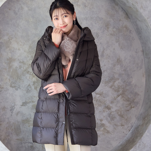 ミゼール　３Ｌ　ダウンコート　大きいサイズ 人気アイテム・3L/4Lサイズあり】軽量ソフトタフタダウンコート