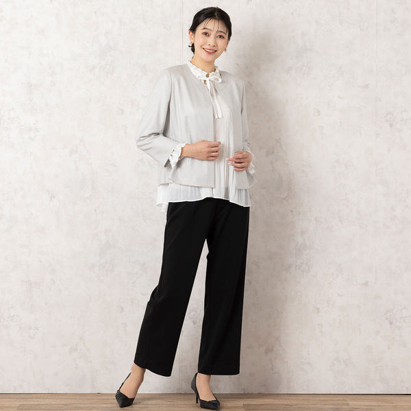 アンサンブル可能・4Lサイズあり】ノーカラー ボレロジャケット