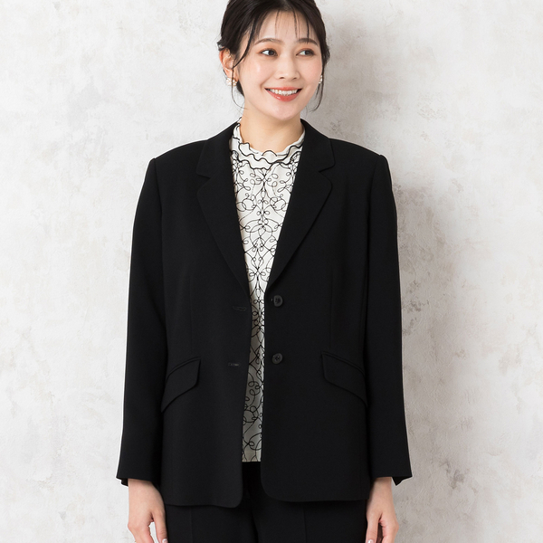 ブラック テーラードジャケット フリーサイズ ブラックフォーマル テーラードジャケット【4Lサイズあり