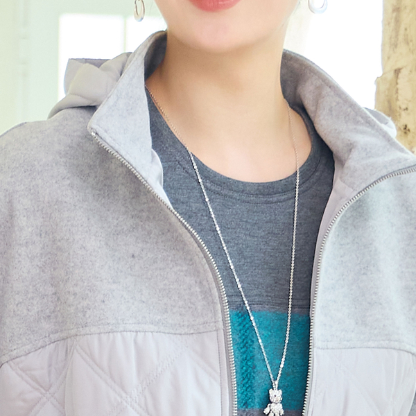 フード取り外し可】ジャージー×キルトのドルマンジャケット