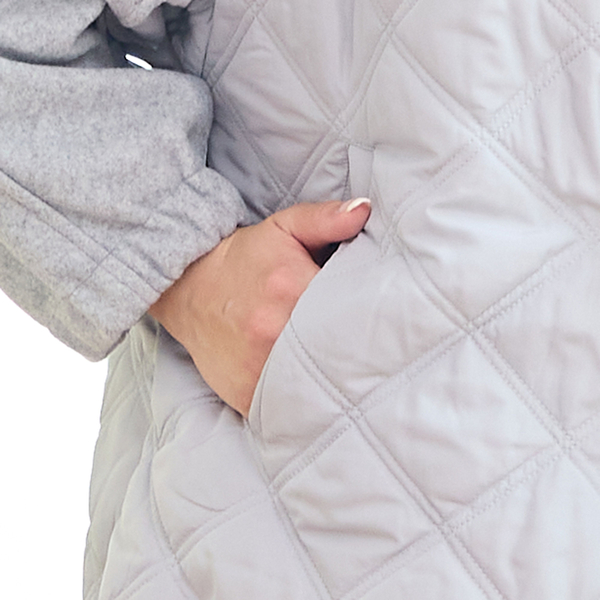 フード取り外し可】ジャージー×キルトのドルマンジャケット