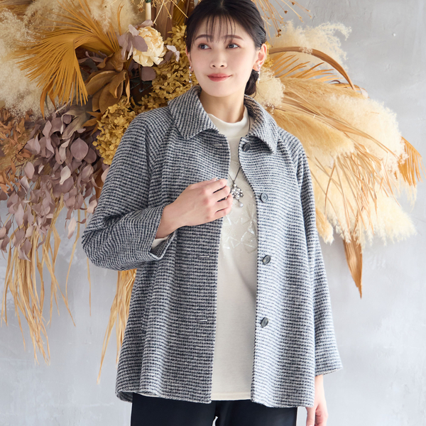 ラボット服/ハンドメイド 千鳥柄レイヤードジャケット千鳥柄レイヤードジャケット ラボット LOVOT ラボットの服ハンドメイド 千鳥柄レイヤード