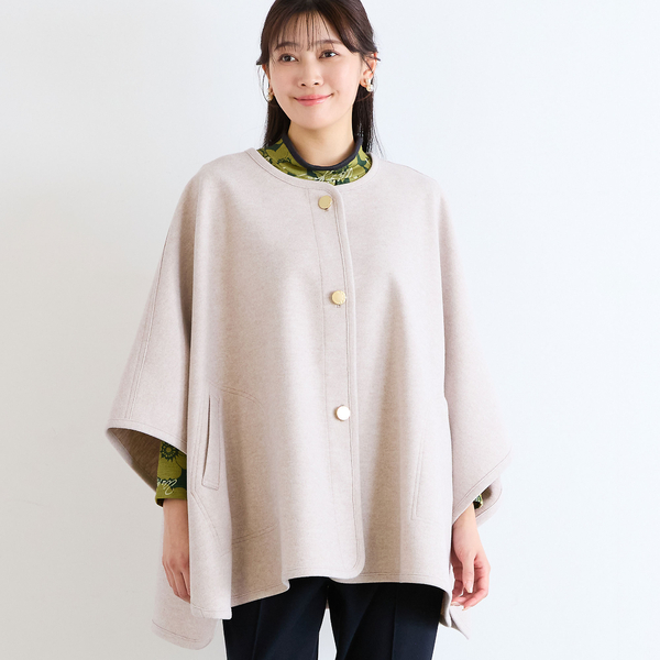 3Lサイズあり】ノーカラーケープジャケット | レディースファッション