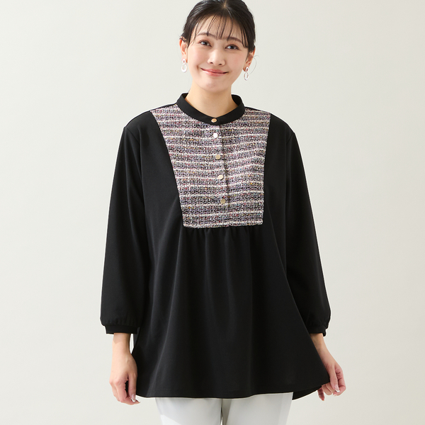新品未使用 センソユニコ MOYURU チュニック 黒 洗える・3L/4Lサイズあり】ヨークチュニック | レディースファッション