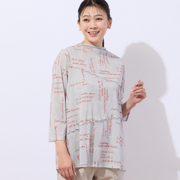 【洗える・日本製】メロー接ぎ メッシュカットソー 洗える・日本製】メロー接ぎ メッシュカットソー | レディース