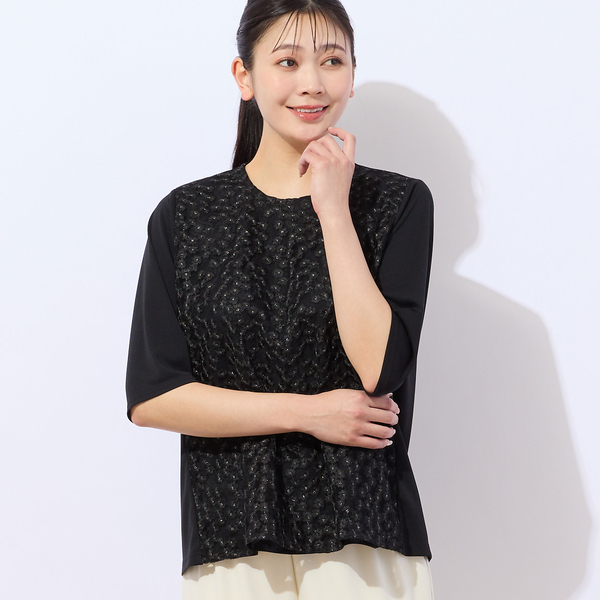 【洗える・日本製】ミニフラワー刺繍カットソー 洗える・日本製】ミニフラワー刺繍カットソー | レディース