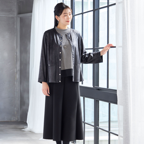 洗える・3L/4Lサイズあり】千鳥柄カットソー | レディースファッション