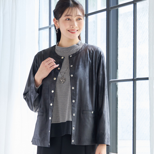 洗える・3L/4Lサイズあり】千鳥柄カットソー | レディース