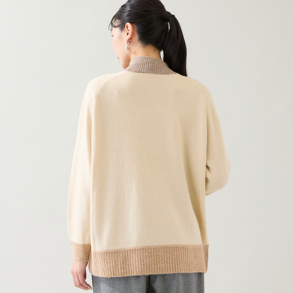 I⭐︎ jun mikami ベージュ ニットセーター 長袖 バイカラーセーター | レディースファッション【JUNIOR Online Shop】