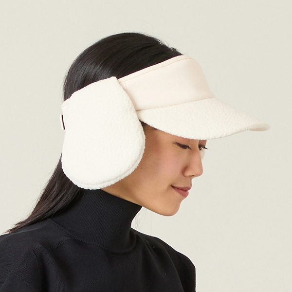 取り外し可能】イヤーマフ付きボアフリースバイザー | レディース