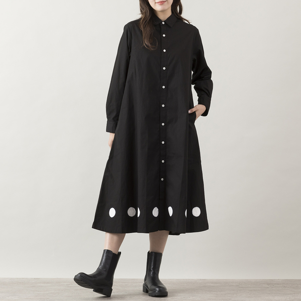 黒紋付染】シャツワンピース(横) | レディースファッション【JUNIOR