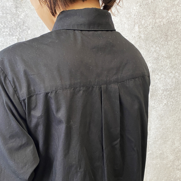 Esesensation シャツワンピ（中古）黒裾グレー　（フリー）美品　値下 Esesensation シャツワンピ（中古）黒裾グレー （フリー）美品