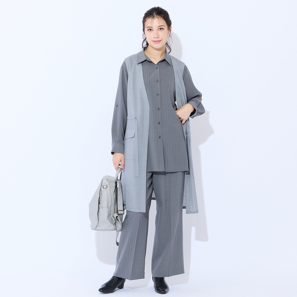 ICB 未使用 グレー ロングベスト　L ICB 未使用 グレー ロングベスト L 美品◇iCB（アイシービー）の