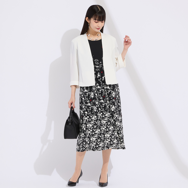 WEB先行販売/M～4L】ウォッシャブルフラワープリントワンピース