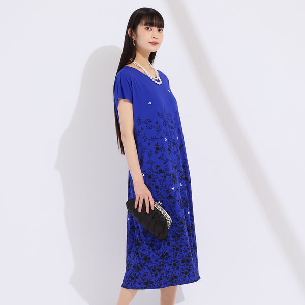 WEB先行販売/M～4L】ウォッシャブルフラワープリントワンピース